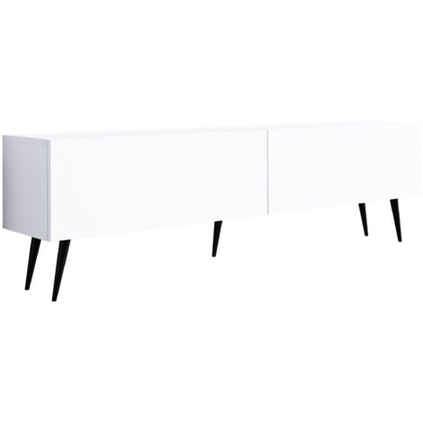 Mobile TV : Nero Opaco, gambe cromate, 170 x 52 x 32 cm