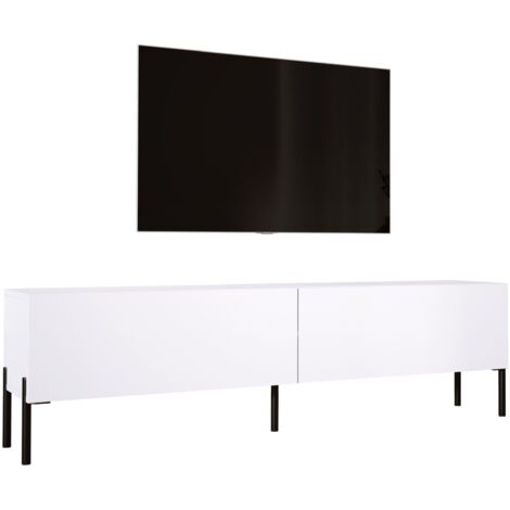 Mobile TV : Nero Opaco / Nero Lucido, gambe cromate, 170 x 52 x 32 cm