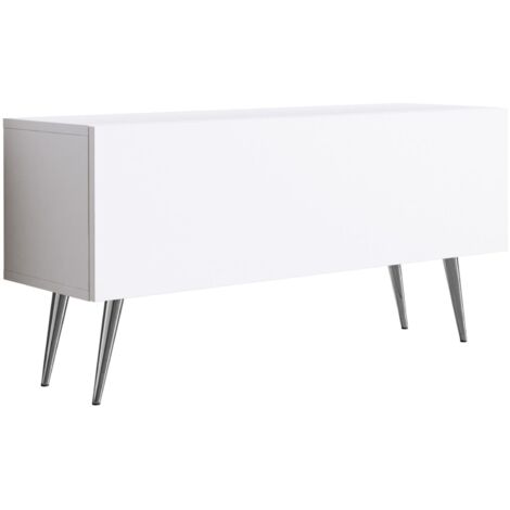 Mobile TV : Nero Opaco / Nero Lucido, gambe dorate, 100 x 52 x 32 cm