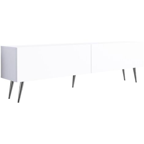 Mobile TV : Nero Opaco / Nero Lucido, gambe dorate, 170 x 52 x 32 cm