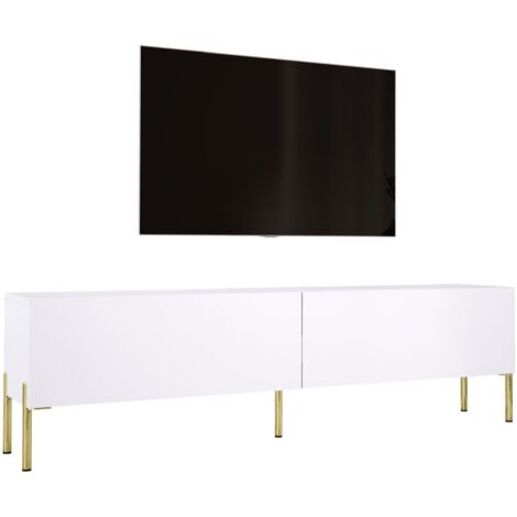 Mobile TV : Nero Opaco / Nero Lucido, gambe nere, 170 x 52 x 32 cm