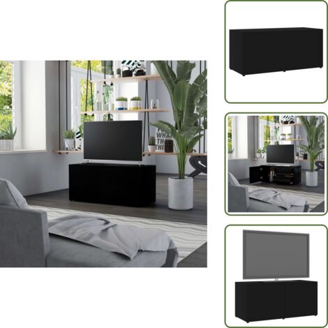 Mobile TV nero - vidaXL Mobile Porta TV Nero 80x34x36 cm in Legno Multistrato - Mobile TV classico