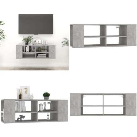 Mobile TV Parete Grigio Cemento 102x35x35 cm Legno Multistrato - Mobile TV - Armadio TV