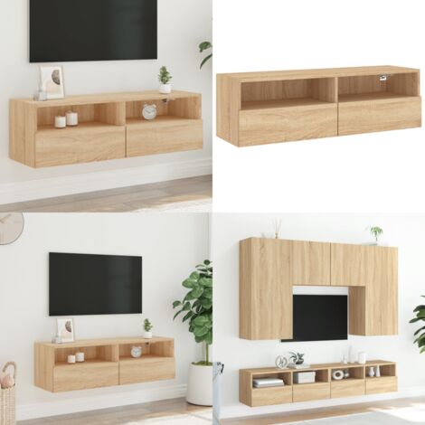 Mobile TV Parete Rovere Sonoma 100x30x30cm in Legno Multistrato - Mobile TV - Armadio TV