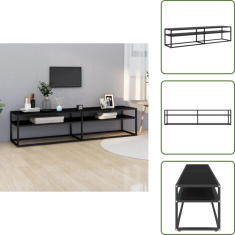 Mobile TV per casa - vidaXL Mobile Porta TV Nero 180x40x40,5 cm in Vetro Temperato -