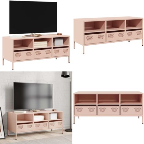Mobile TV Rosa 101,5x39x43,5 cm in Acciaio Laminato a Freddo - Mobile TV rosa - Mobile TV in acciaio laminato