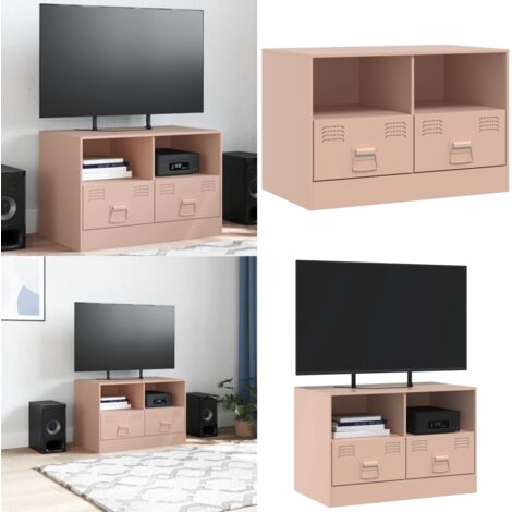 Mobile TV Rosso 67x39x44 cm in Acciaio - TV in acciaio - Mobile TV rosa