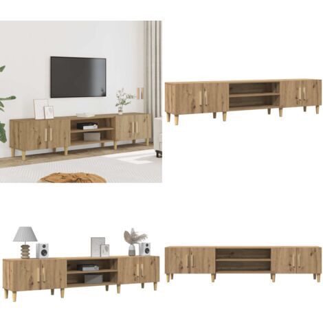 Mobile TV Rovere Artigianale 180x31,5x40 cm in Truciolato - Mobile con TV - Mobile in legno