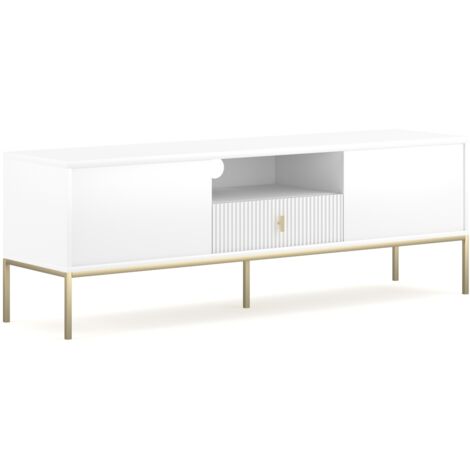 Mobile TV, rovere Dunin abbinato al nero, 195,2 x 30 x 38 cm