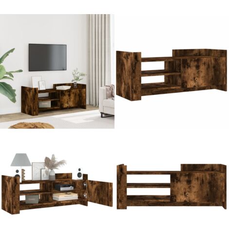 Mobile TV Rovere Fumo 100x35x40 cm in Legno Multistrato - Credenza TV - Mobile TV in legno