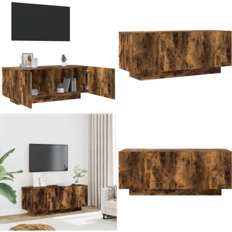Mobile TV Rovere Fumo 100x35x40 cm in Legno Multistrato - Mobile TV - Armadio TV