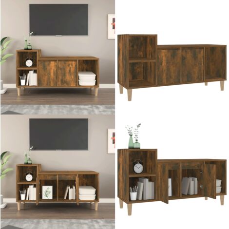 Mobile TV Rovere Fumo 100x35x55 cm in Legno Multistrato - Mobile con TV - Mobile per stereo