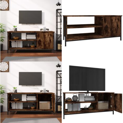 Mobile TV Rovere Fumo 100x40x45 cm in Legno Multistrato - Mobile TV - Mobile TV in legno multistrato