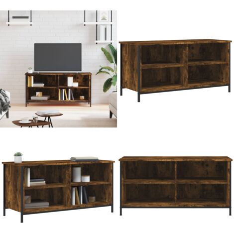 Mobile TV Rovere Fumo 100x40x50 cm in Legno Multistrato - Mobile TV - TV mobile in legno multistrato