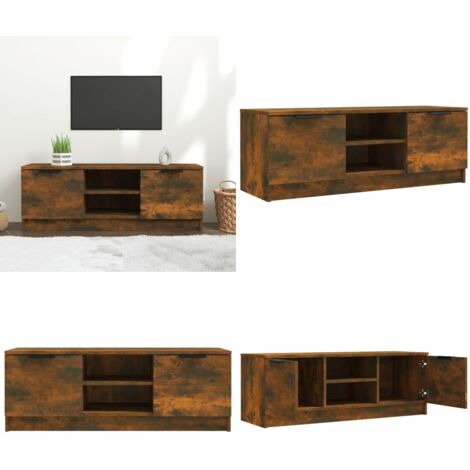 Mobile TV Rovere Fumo 102x35x36,5 cm in Legno Multistrato - Mobile TV - Mobile TV in legno multistrato