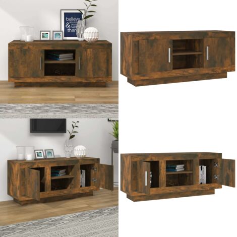 Mobile TV Rovere Fumo 102x35x45 cm in Legno Multistrato - Armadio TV - Armadio stereo