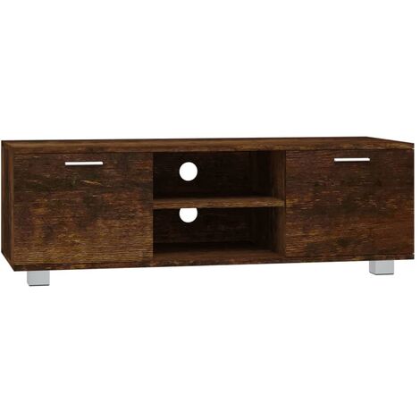 Mobile TV Rovere Fumo 120x40,5x35 cm in Legno Multistrato vidaXL