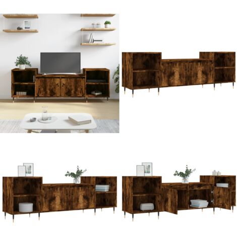 Mobile TV Rovere Fumo 160x35x55 cm in Legno Multistrato - Mobile TV - Mobile TV rovere fumo