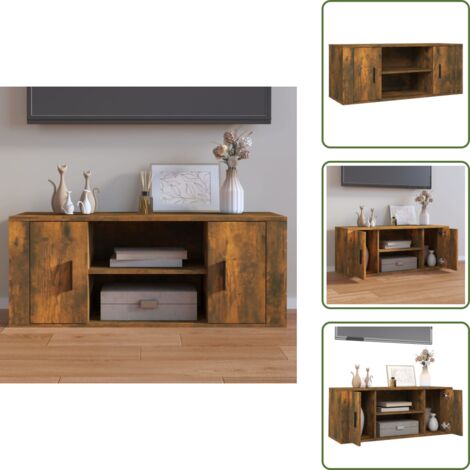 Mobile TV rovere fumo - vidaXL Mobile TV Rovere Fumo 100x35x40 cm in Legno Multistrato -