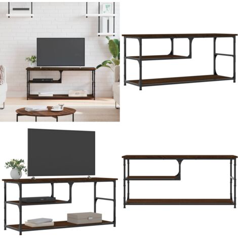Mobile TV Rovere Marrone 103x38x46,5 Legno Multistrato Acciaio - Mobile TV - Mobile per TV