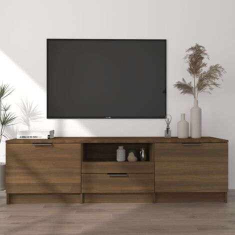 Mobile TV moderno sospeso salotto ROVERE NODI + BIANCO 180x28x35