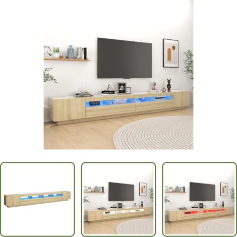 Mobile TV rovere -  Mobile Porta TV con Luci LED Rovere Sonoma 300x35x40 cm