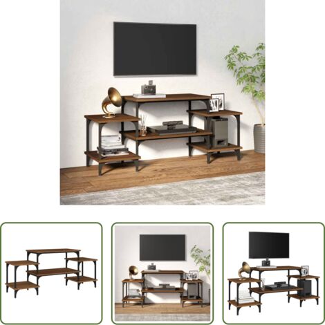 Mobile TV Rovere -  Mobile Porta TV Rovere Marrone 117x35x52 cm Legno Multistrato