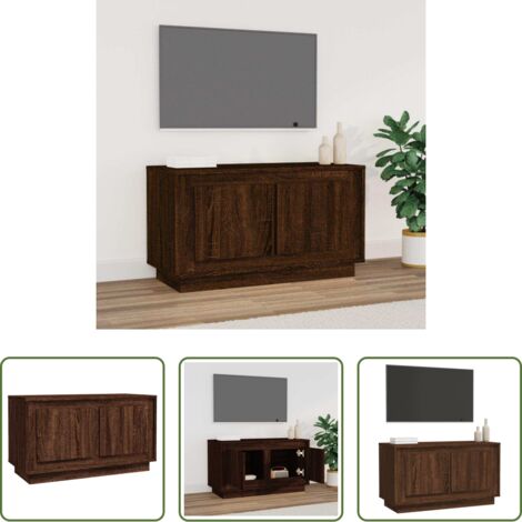 Mobile TV Rovere -  Mobile Porta TV Rovere Marrone 80x35x45 cm in Legno Multistrato