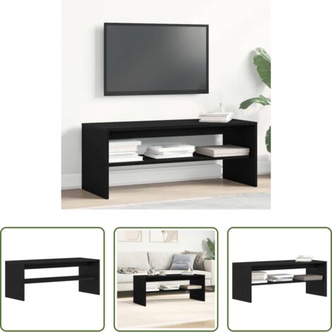 Mobile TV Rovere Nero -  Mobile Porta TV Rovere Nero 100x40x40 cm in Legno Multistrato