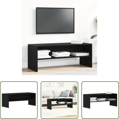 Mobile TV Rovere Nero -  Mobile Porta TV Rovere Nero 100x40x40 cm in Legno Multistrato