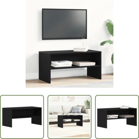 Mobile TV Rovere Nero -  Mobile Porta TV Rovere Nero 80x40x40 cm in Legno Multistrato