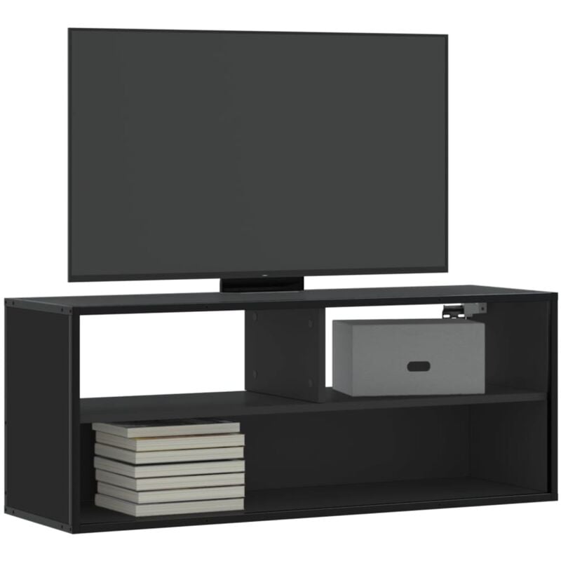 Vidaxl - Mobile Porta tv Nero 100x31x39,5 cm in Truciolato e Metallo 872379