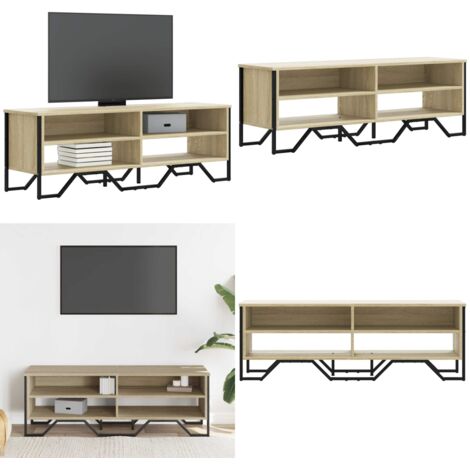 Mobile TV Rovere Sonoma 122x34x41 cm in Legno Multistrato - Credenza TV - Mobile TV in legno