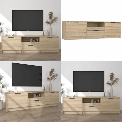 Mobile TV Rovere Sonoma 140x35x40 cm Legno ingegnerizzato - Mobile TV - Archiviazione TV