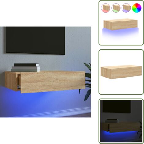 Mobile TV Rovere Sonoma - vidaXL Mobile Porta TV con Luci LED Rovere Sonoma 60x35x15,5 cm - Mobile TV con design elegante