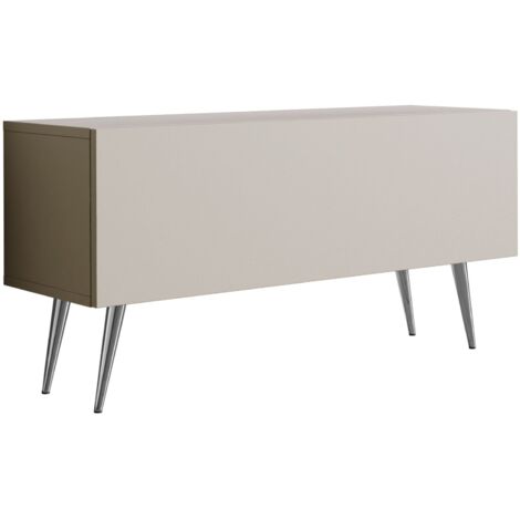 Mobile TV : Rovere Wotan / Nero Opaco, gambe dorate, 100 x 52 x 32 cm