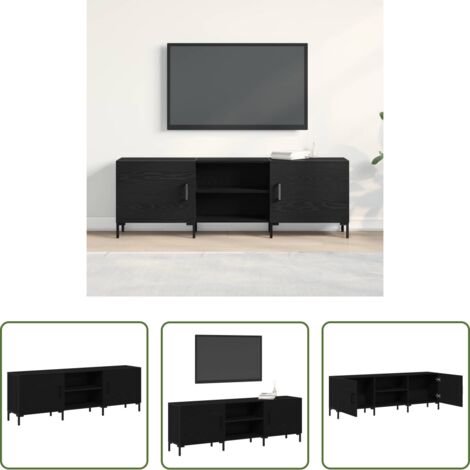 Mobile TV -  Set mobile TV Rovere Nero 150 x 30 x 50 cm Legno multistrato