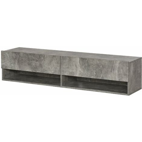 Mobile TV Sospeso 140x32x31 cm in Legno Truciolare Grigio