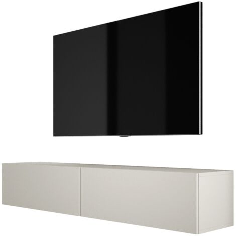 Mobile TV sospeso, (2 x 100) x 34 x 32 cm, Nero Opaco / Nero Lucido