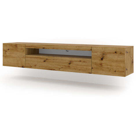 Mobile TV sospeso o a terra 200x42/36x37 Cm STAND AURA Rovere