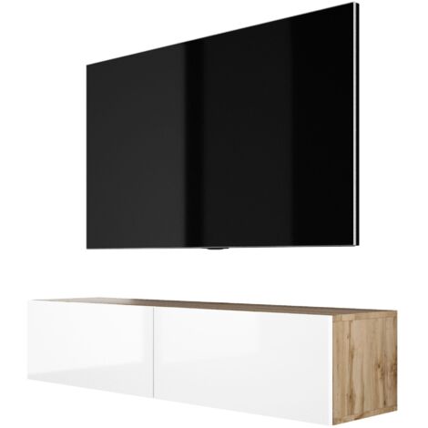 Mobile TV sospeso : Rovere Wotan / Nero Opaco, 170 x 34 x 32 cm