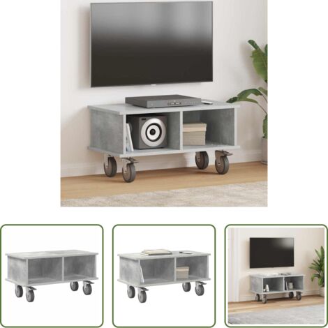 Mobile TV - Supporto TV Grigio cemento 68,5 x 35 x 35 cm Legno multistrato