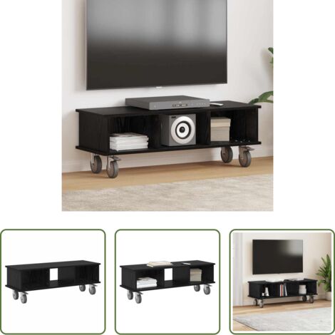 Mobile TV -  Supporto TV Rovere Nero 100 x 35 x 35 cm Legno multistrato