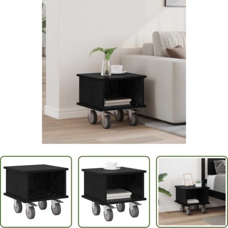 Mobile TV -  Supporto TV Rovere Nero 37 x 35 x 35 cm Legno multistrato