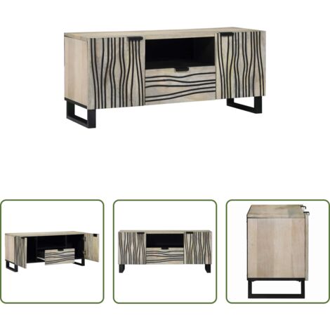 Mobile TV -  Unità TV con cassetto Bianco 105 x 33 x 46 cm Legno multistrato