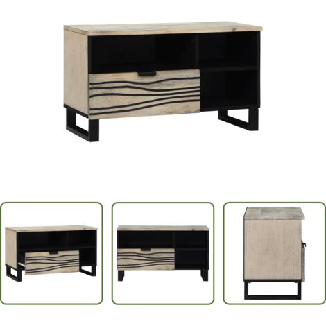 Mobile TV -  Unità TV con cassetto Bianco 80 x 33 x 46 cm Legno multistrato