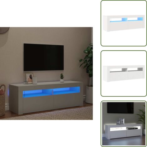 Mobile TV - vidaXL Mobile Porta TV con Luci LED Bianco 120x35x40 cm - TV con luci RGB