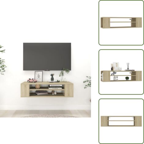 Mobile TV - vidaXL Mobile TV Pensile Rovere Sonoma 100x30x26,5cm Legno Multistrato - Mobile per hi-fi