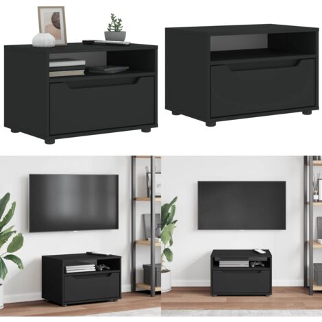Mobile TV VISNES Nero 60x40x38 cm in Legno Multistrato - Armadio TV - Mobile TV