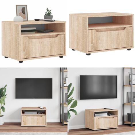 Mobile TV VISNES Rovere Sonoma 60x40x38 cm in Legno Multistrato - Armadio TV - Mobile TV con ripiano